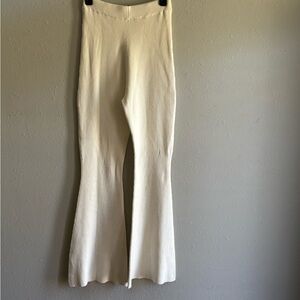 House Of CB Knit Flare Pants - Ivory